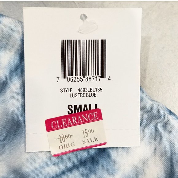 NWT Jennifer Moore blue tie dye tee w/ rhinestones - Picture 4 of 4